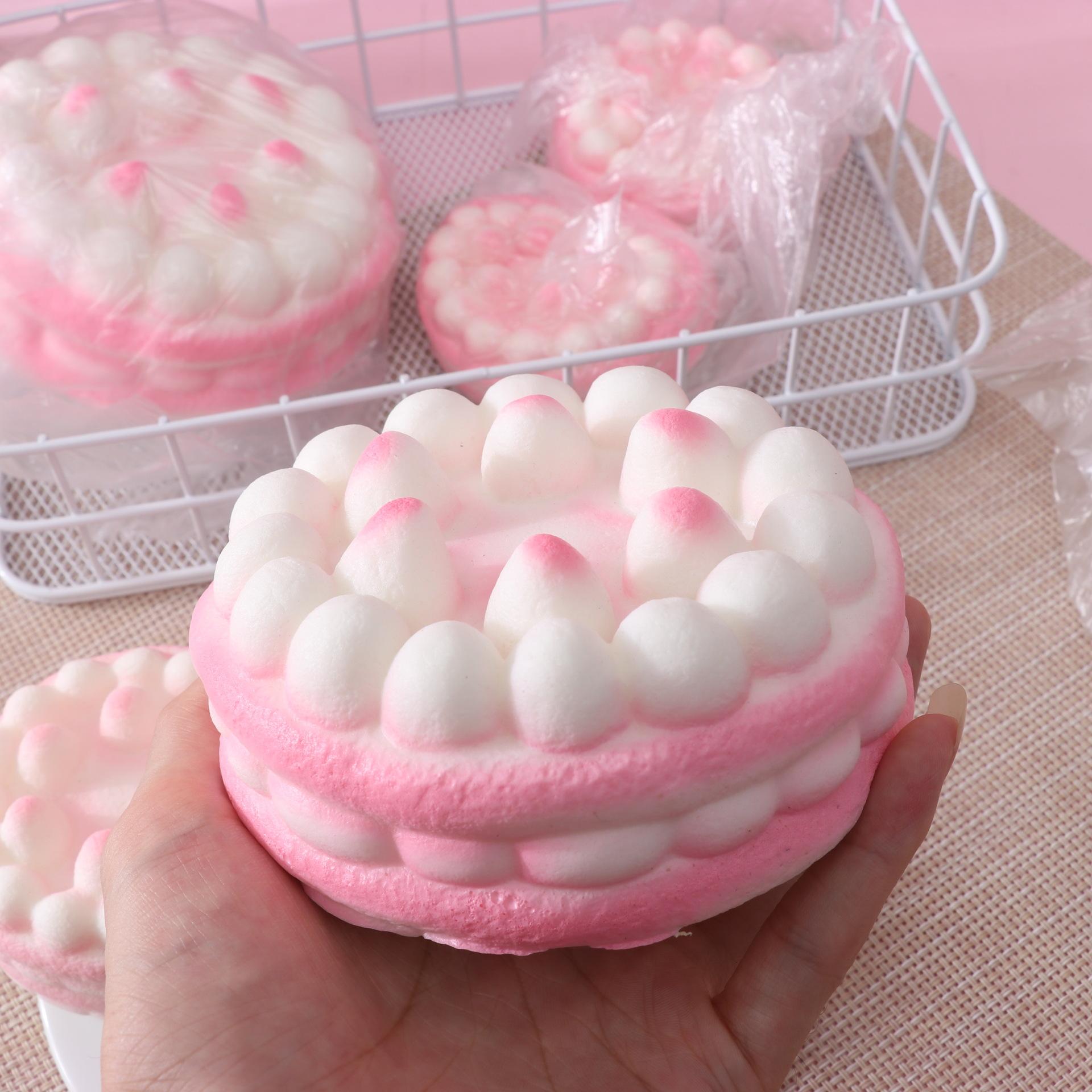 1/2 Counts Stress Relief Toy Raspberry Tower Cake Scented Slow Rebound, Party Gift Decoration, Realistic Fake Cake Stress Ball Squishies