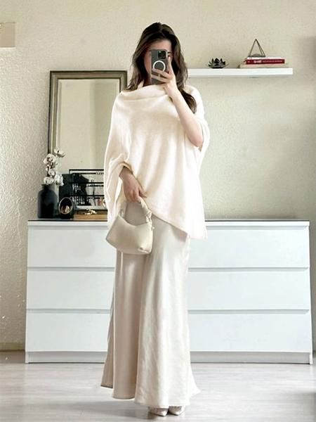 Women's Plain Loose Elegant Fashion Knit Shawl, Fall & Winter Mid-Weight Knit Wrap, Stylish Versatile Accessory for Ladies, Trendy Solid Shawl