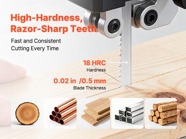 VEVOR Bandsaw Blade, 72 Inch Length, 4 TPI Band Saw Blade with 18 HRC Hardened Sharp Teeth, SK5 High-Strength Carbon Steel, 0.5 Inch Width, Replacement for Major Woodworking Band Saw Brands, 1 Pack