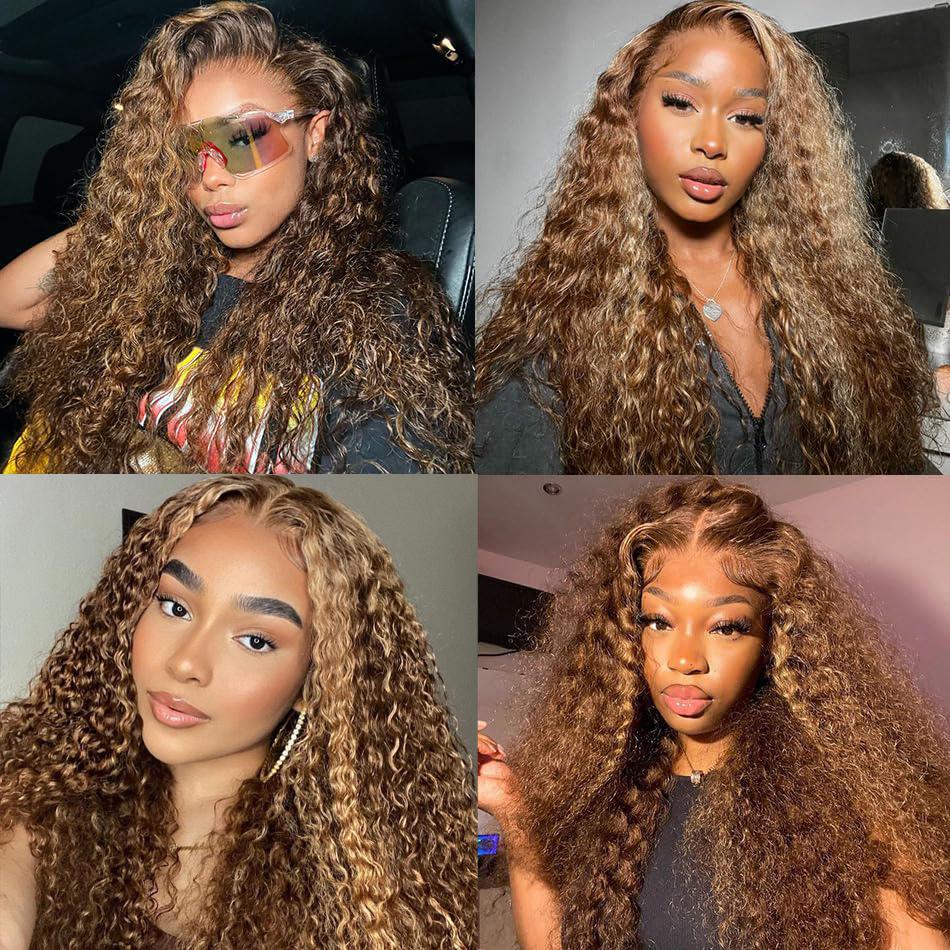QUANDIAN Balayage Highlight Deep Wave Lace Front Wigs Human Hair FB/27 180% Density 13x4 HD Lace Frontal Wigs Human Hair Pre Plucked Ombre Lace Wig QUANDIAN Balayage Highlight Deep Wave Lace Front Wigs Human Hair FB/27 180% Density 13x4 HD Lace Frontal Wigs Human Hair Pre Plucked Ombre Lace Wig