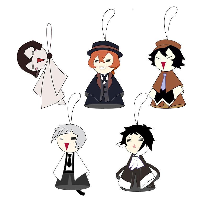 Bungou Stray Dogs Plush Pendant Keychain Dazai Osamu Nakahara Chuuya Ryunosuke Akutagawa Edogawa Rampo Anime Cosplay Gift