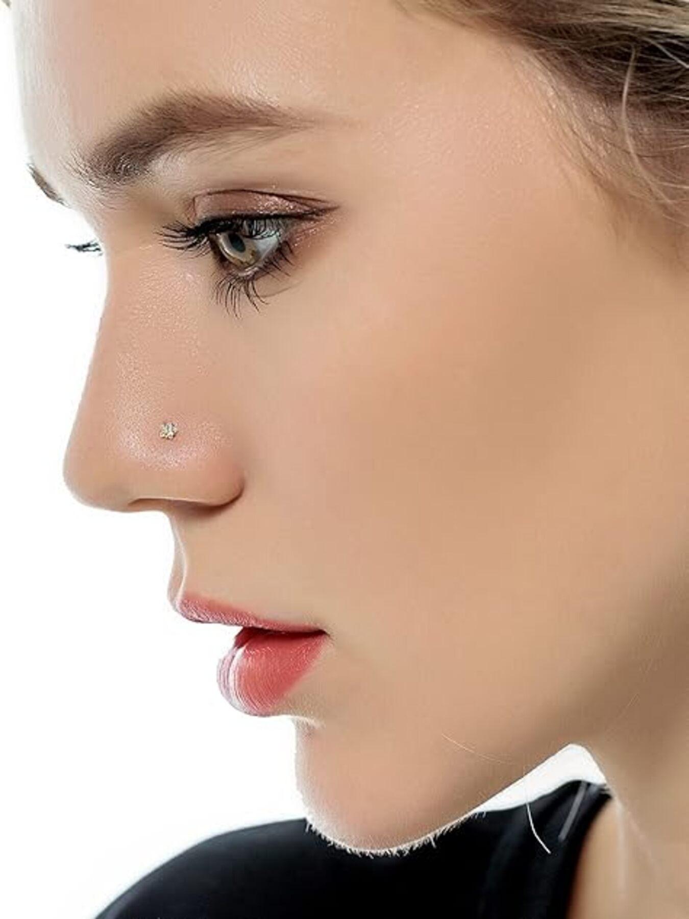 20 Pcs Nose Rings Trendy & Dazzling Style (Multiple Styles with Shiny Crystal Accents & Straight Bar-Shaped Design) for Women & Girls (Daily Wear, Parties & Piercing Styling)