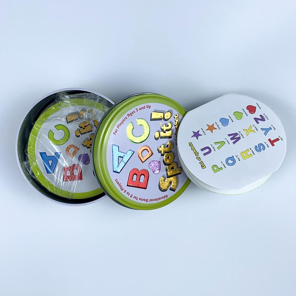 Colorful Letter Match Holiday Card Game,Iron Box Edition Happy Board Game, Christmas Carnival Night Thanksgiving New Year Party Challenge Entertainment Card Game, Quick Duel Social Card Game for Family and Friends