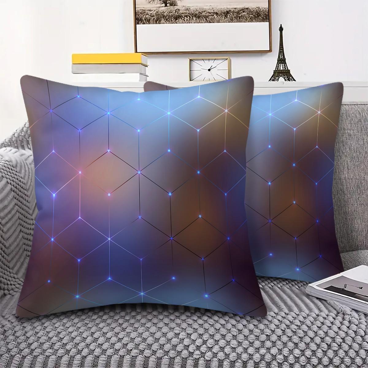 1 Piece Futuristic Neon Grid Body Pillow, Soft Memory Foam Decorative Pillow, Stylish Digital Print Cushion with Ergonomic Support, Trendy Sci-Fi Themed Throw Pillow for Gaming Room, Bedroom, Sofa, Office Decor & Comfort Support