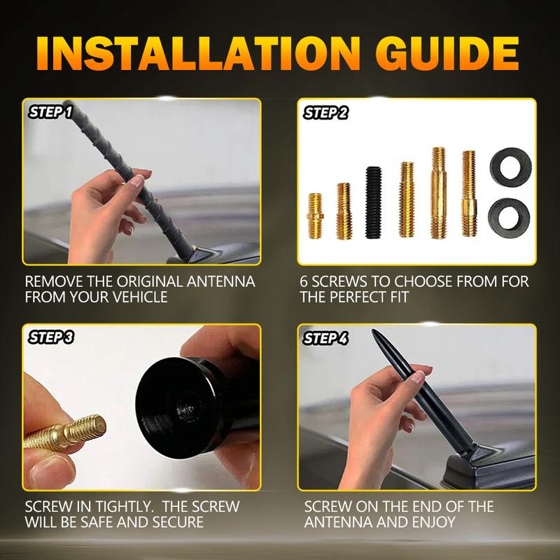 14cm Carbon Fiber Bullet Antenna Mast Power Radio AM/FM Replacement Universal 14cm Carbon Fiber Bullet Antenna Mast Power Radio AM/FM Replacement Universal