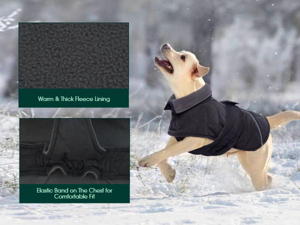 Kuoser Dog Coat, Super-Warm Dog Jacket Windproof Dog Cold Weather Coats for Extra Large Dogs, Fleece Lining Turtleneck Dog Snowsuit Reflective Adjustable Dog Winter Clothes Kuoser Dog Coat, Super-Warm Dog Jacket Windproof Dog Cold Weather Coats for Extra Large Dogs, Fleece Lining Turtleneck Dog Snowsuit Reflective Adjustable Dog Winter Clothes