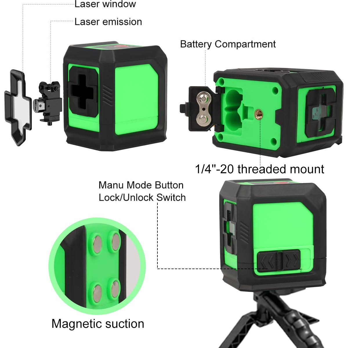 2-line laser level, self leveling laser, high-precision automatic calibration, decoration building tools, universal indoor and outdoor, waterproof and fall-proof, Laser Measuring Tool