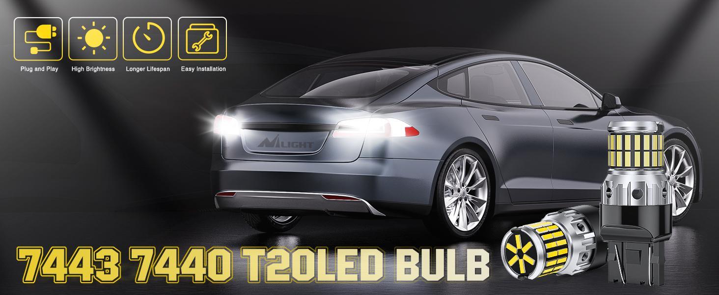 Nilight 7440 7441 7443 T20 992 W21W 6500k Xenon White LED Bulbs (Pairs) Nilight 7440 7441 7443 T20 992 W21W 6500k Xenon White LED Bulbs (Pairs)