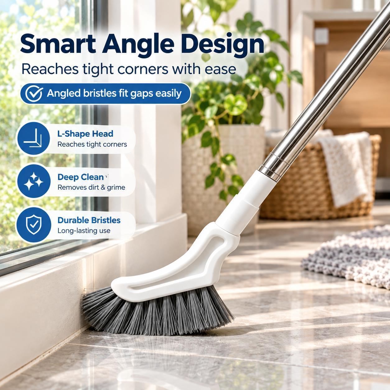 Crevice cleaning brush for bathroom toilet floor and windows