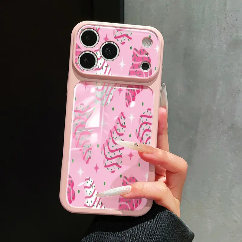Dopamine Pastel Macaron Hard PC Cellphone Case - Colorful Strawberry Sprinkle Cake Pattern, Full Camera Protection, Shockproof Casing for iPhone 18 Pro Max,17,16,15,14,13 Mobile Phone Accessories Cover