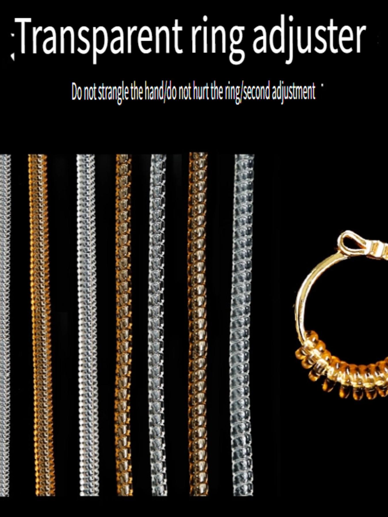 Ring Sizer Adjuster Set – 2-in-1 Invisible Silicone Ring Size Reducer & Winding Thread for Loose Rings, Jewelry Size Adjuster with Protective Sleeve, Clear Tightener for Women Men, Halloween Thanksgiving Christmas New Year Gift