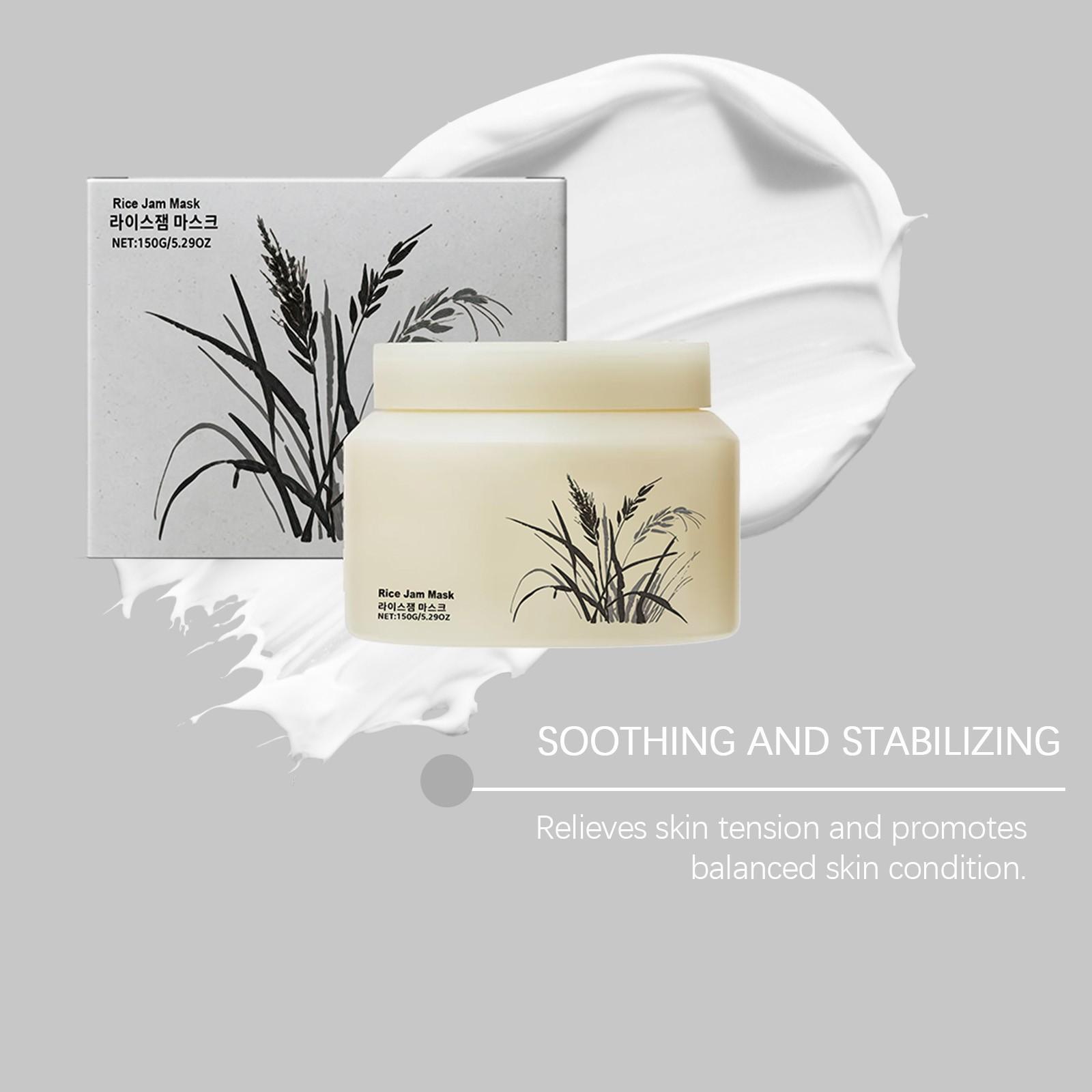 Rice Jam Mask 5.29oz | Korean Rice Hydrating Wash-Off Face & Body Mask with Gentle Exfoliating, Daily Moisture Care for Smooth, Soft Skin