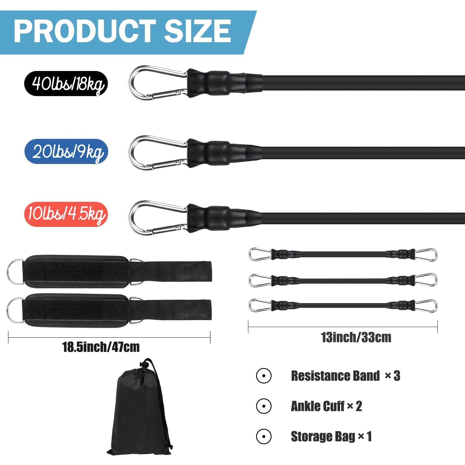 Ankle Resistance Band Set, 6 Counts Ankle Strap With Elastic Band, Sports Ankle Strap for Leg and Hip Training, Fitness Equipment For Home Gym, Workout Band