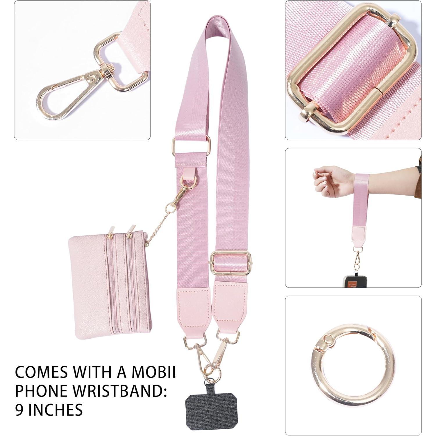 Clip and Go Phone Strap with Zippered Pouch,Phone Strap with Cellphone Chain Accessories