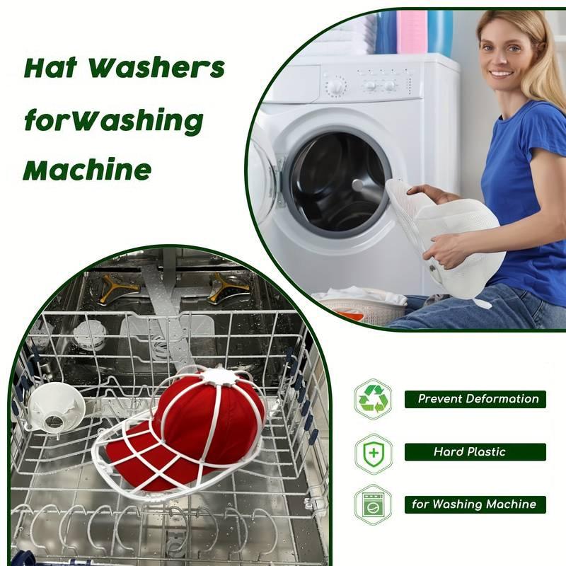 Hat Washer Cage for Laundry Washing Machine, Cap Cleaner Holder for Cleaning & Protection, Universal Hat Cleaner for Adult Baseball Caps, Wash Bags