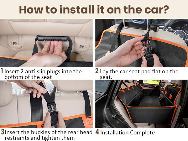 Pecute Dog Car Back Seat Extender - Zippered Fabric Cover, Impact Foam, Hard Bottom, Waterproof Backseat Protector, 400lbs Capacity, Machine Washable, Versatile Pet Travel Car Accessories,back to school