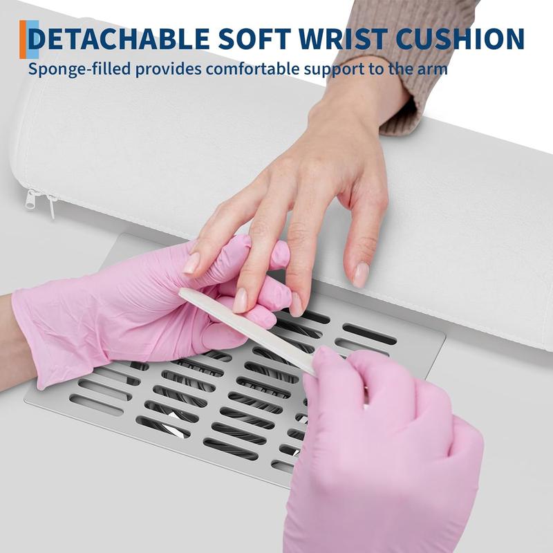 42.5 Inch Manicure Table, Nail Desk with Vertical Pull-Out Locker, 1 Storage Cabinet, 2 Drawers, 4-Tiers Open Shelves, Wrist Rest and Dust Collector, Nail Table Workstation for Beauty Salon 42.5 Inch Manicure Table, Nail Desk with Vertical Pull-Out Locker, 1 Storage Cabinet, 2 Drawers, 4-Tiers Open Shelves, Wrist Rest and Dust Collector, Nail Table Workstation for Beauty Salon