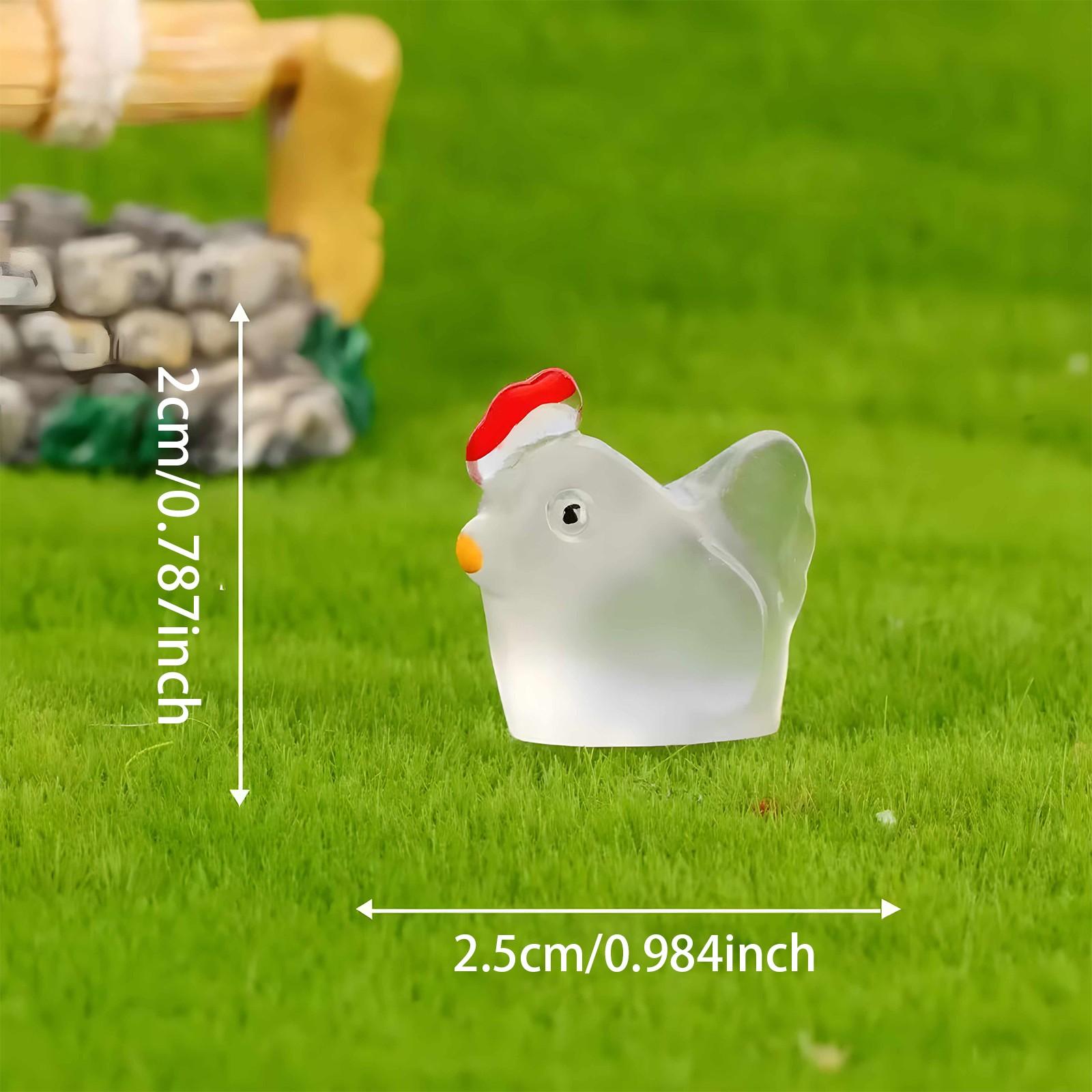 Micro Landscape DIY Craft Kit, Adorable Animal Mini Chicken Night Light Ornament, Garden Moss Scene Decoration Accessory