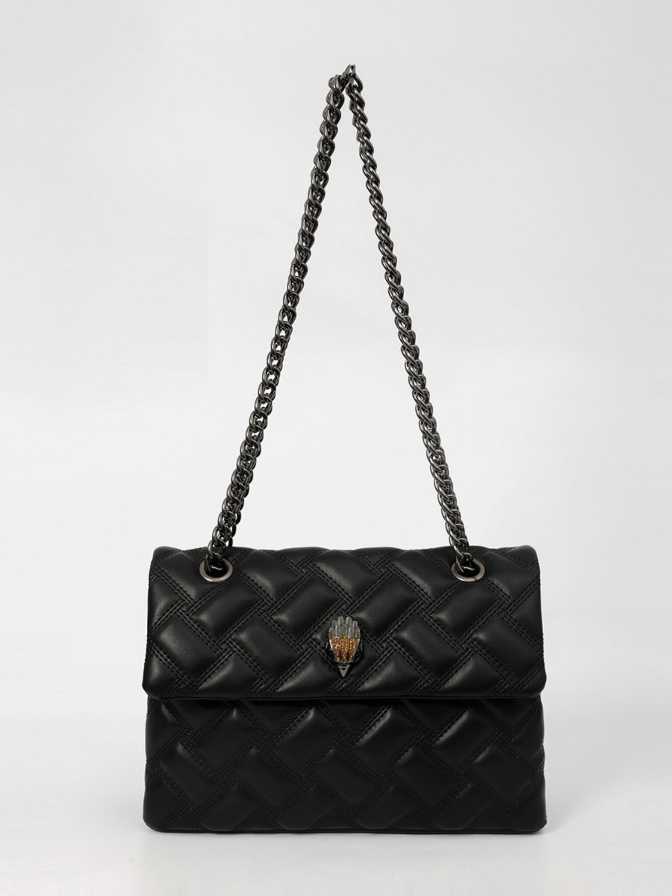 2026 New European Style Chain Messenger Bag, Plaid PU Material, Large Capacity, All Seasons, Perfect for Commuting and Daily Use