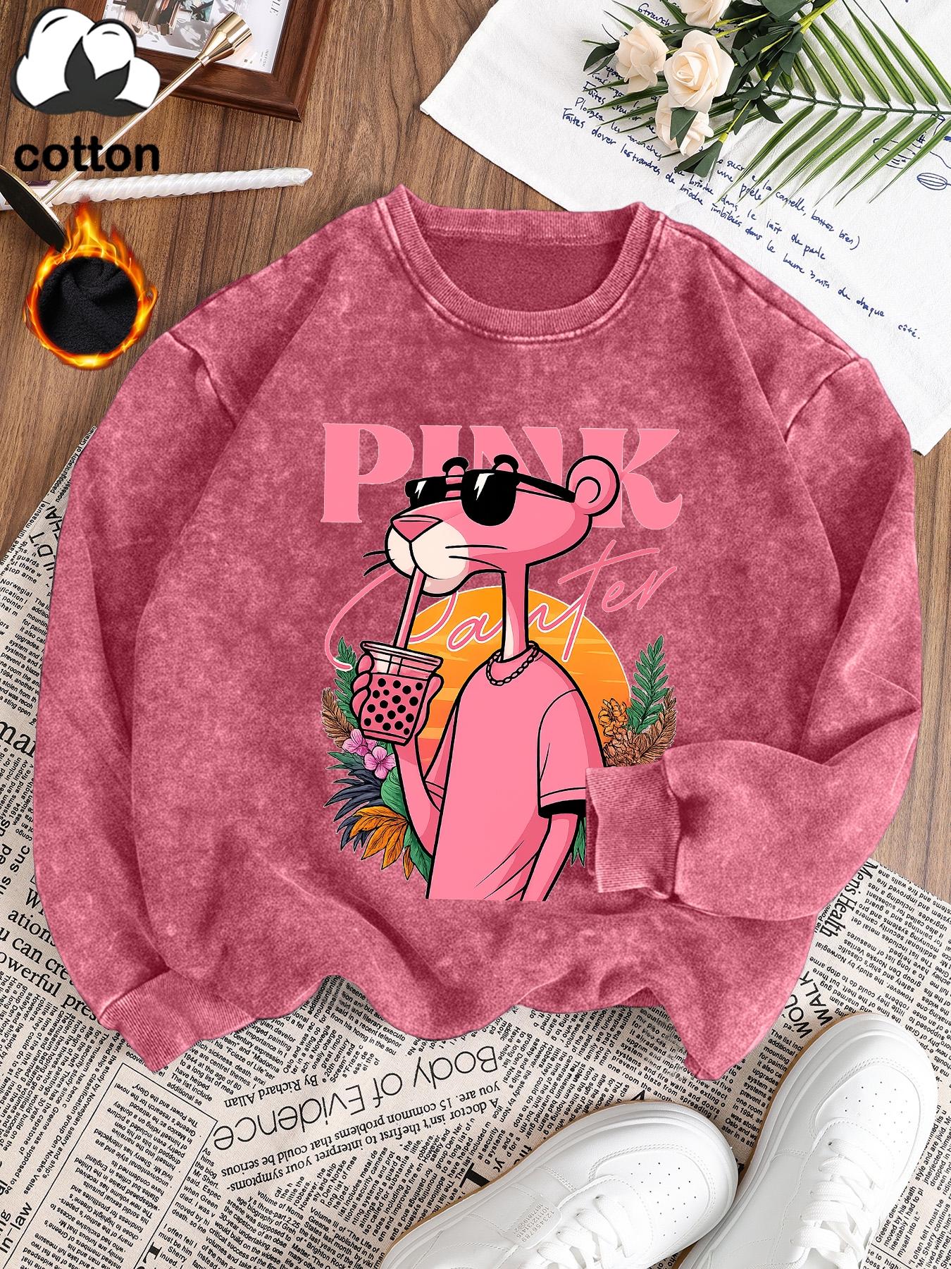 Women's Casual Vintage Wash Cotton Fitted Pullover Sweatshirt, Round Neck Long Sleeve Fleece Lined Hoodie for Fall Winter Fashion