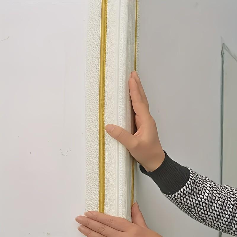 6 Rolls Self-adhesive Ceiling Cornice, Foam Wall Decorative Strip Stickers, Foldable Self-adhesive Waterproof Baseboard Wall Corner Waistline Stickers, Positive Anglection Strip, Decorative Molding