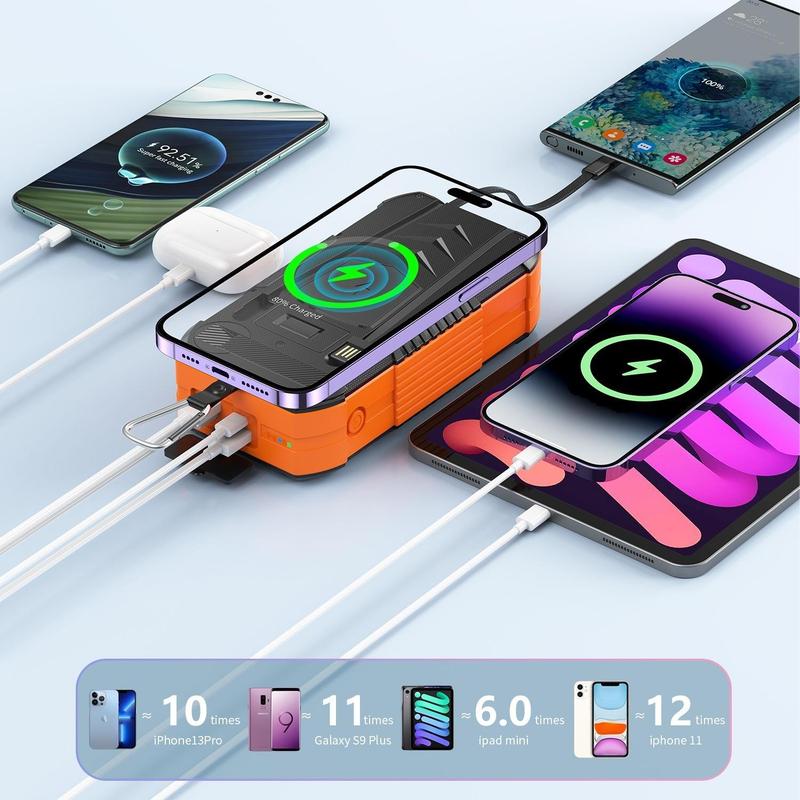 Bdjsad Solar Charage Power Bank 65800 mAh Wireless Fast Charge Hand Crank ultralarge capacit for All Mobile Devices,Intelligent Charging Made With Compass,Flashlights,LED lights,Large Capacity Outdoor Cam Magnetic Portable cellphone Accessories Smartphone Bdjsad Solar Charage Power Bank 65800 mAh Wireless Fast Charge Hand Crank ultralarge capacit for All Mobile Devices,Intelligent Charging Made With Compass,Flashlights,LED lights,Large Capacity Outdoor Cam Magnetic Portable cellphone Accessories Smartphone