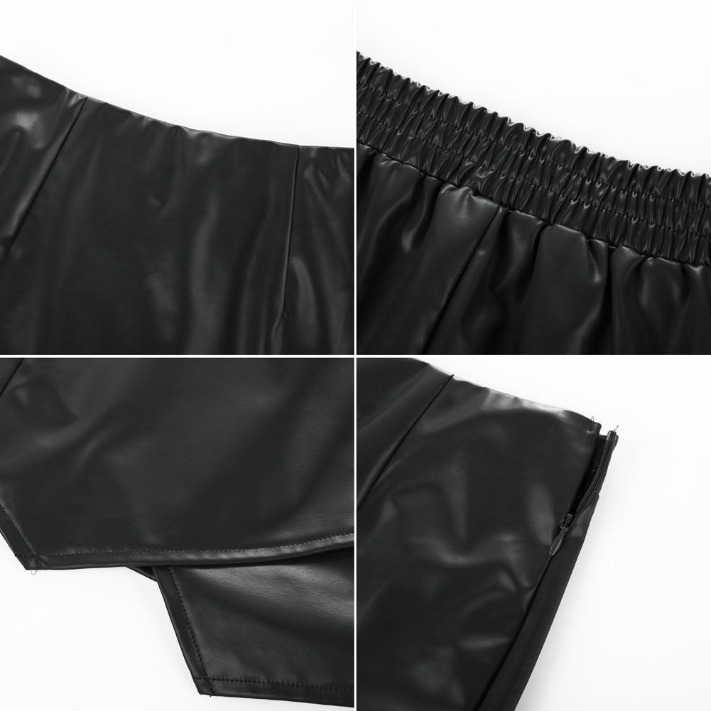 GRACE KARIN Skirt Skorts for Women UK Ladies PU Leather Skirts High Elastic Waist Wrapped Dance Club Shorts SpringStatements