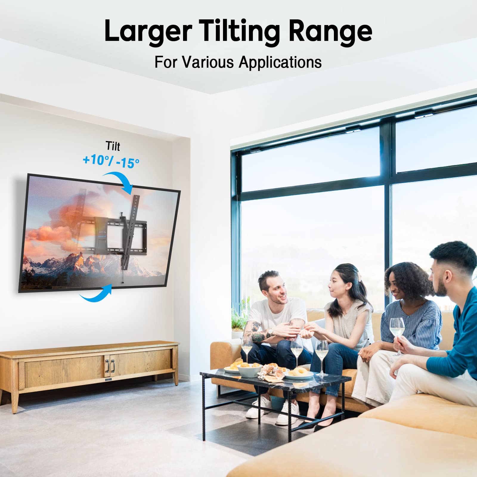 MOUNTUP 37"-82" Tilting TV Wall Mount Bracket for TV up to 120 LBS, MU0016