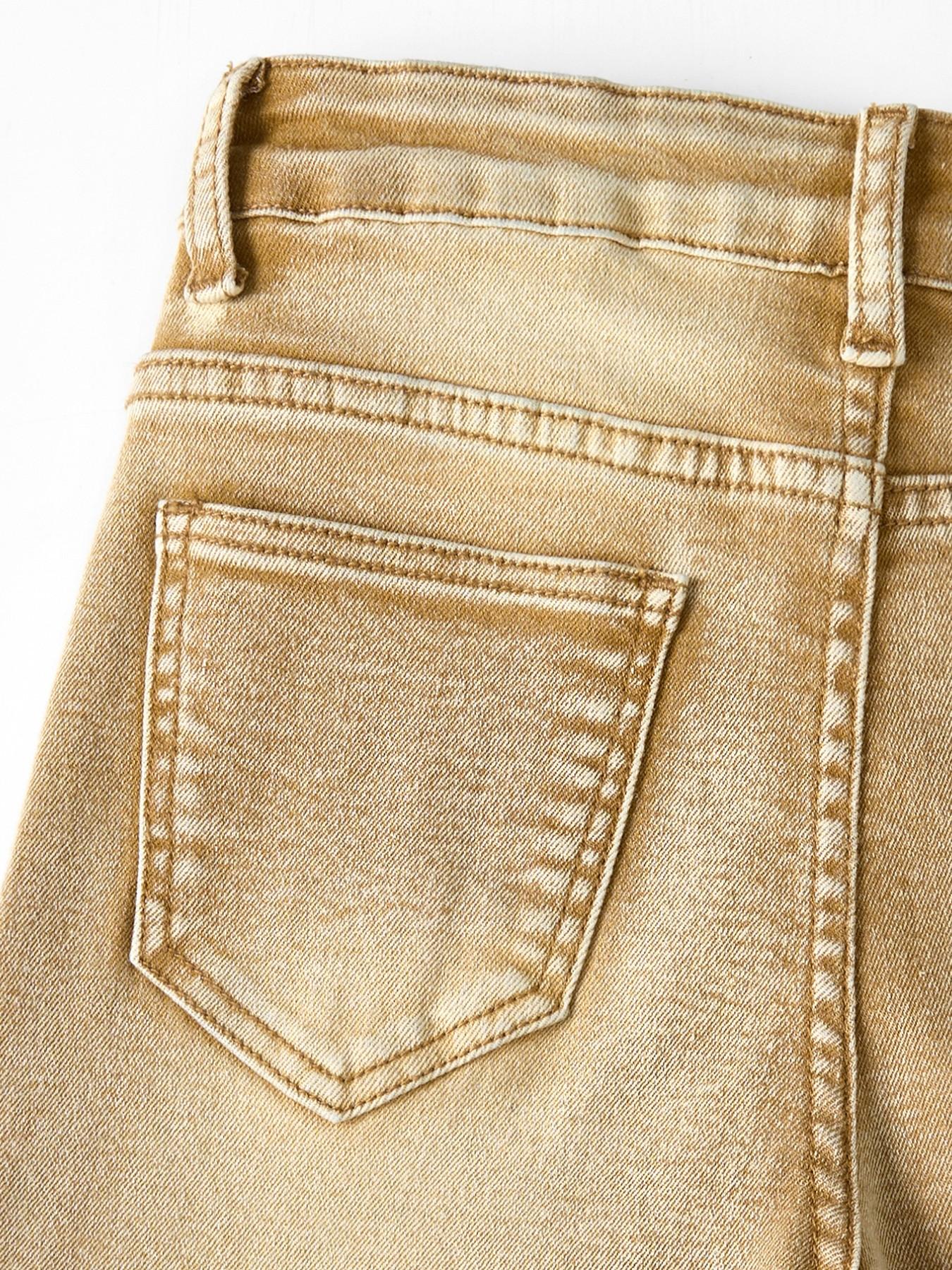 Girls Vintage Star Embroidery Wide Leg Jeans, Retro Mud Wash Denim Jeans, Contrast Stitching Baggy Trousers, Y2K Streetwear for Kids & Teens