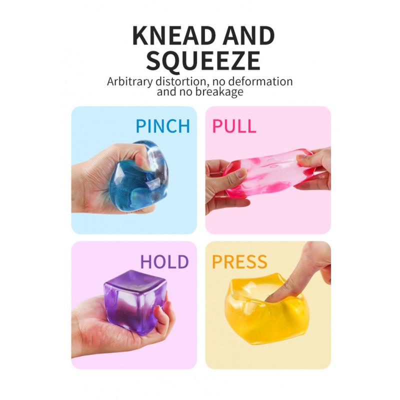 1/2/4PCS Nice Cube Sensory Stress Relieving Cube, Adult And Children'S Concentration Toy, Desktop Sensory Cube Ice Squeezing Fun Stress Relieving Cube Slow Rebound Stress Relieving Toy Maltose Stress Relieving Cube