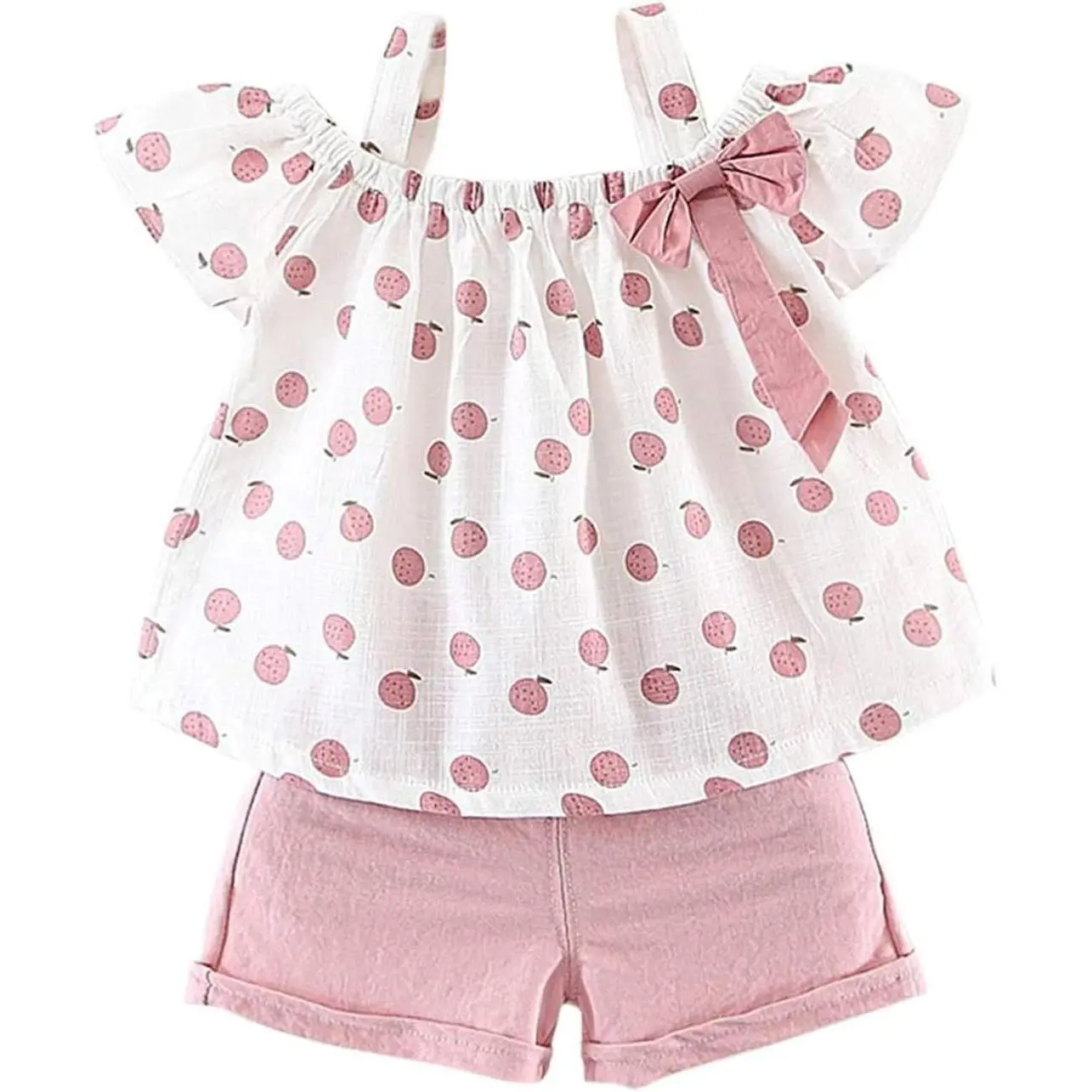 Toddler Baby Girls Summer Clothes Outfits Ruffle Camisole Polka Dot Tops and Casual Shorts Newborn Girl ClothingGift