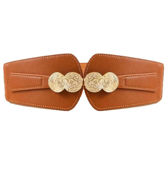 Women Dress Waist Belt Stretchy Elastic Vintage Belts For Dress Metal Buckle Apparel Accessories