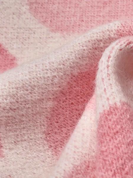 Women's Heart Beaded Sweater Knitwear, Loose Fit Soft Knit Pullover, Elegant Round Neck Jumper for Fall & Winter, Unique Design Casual Wear