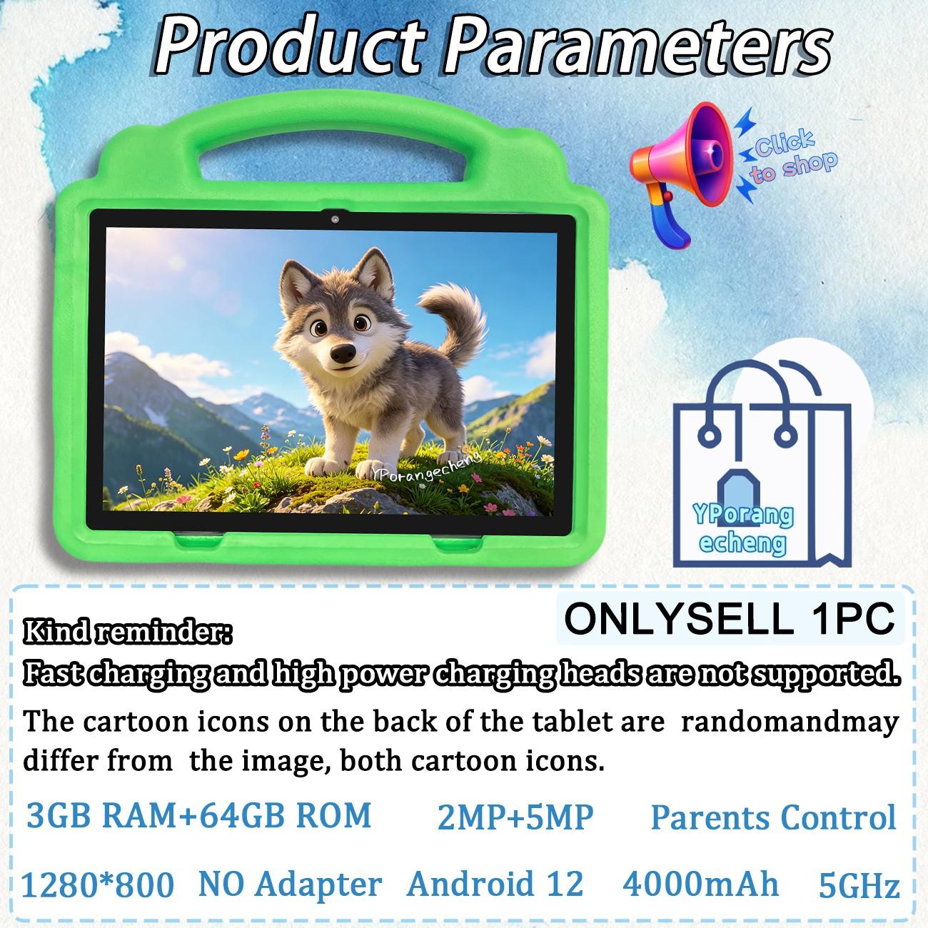 SummerFind 10.1 Inch Android Kids Educational Tablet, Childrens Tablet, 5G WiFi, HD screen with smart parental control, works with professional learning resources, comes with full EVA shockproof case, pink, perfect birthday Christmas gift for children