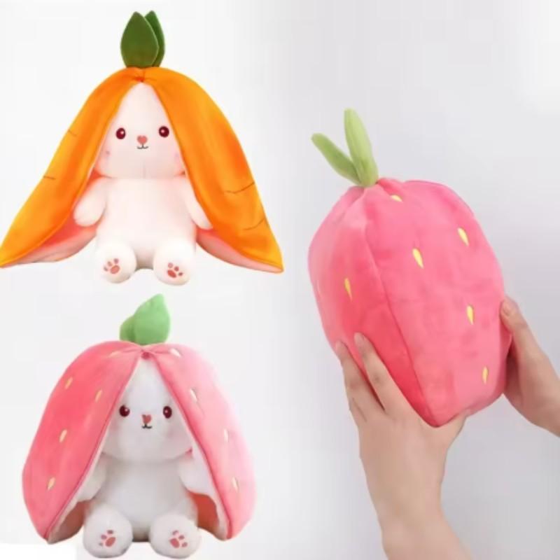 Cute Fruit Rabbit Plush Pillow Toy, Adorable Filled Doll, Perfect Gift for Girls, Birthday Present, Room Decoration