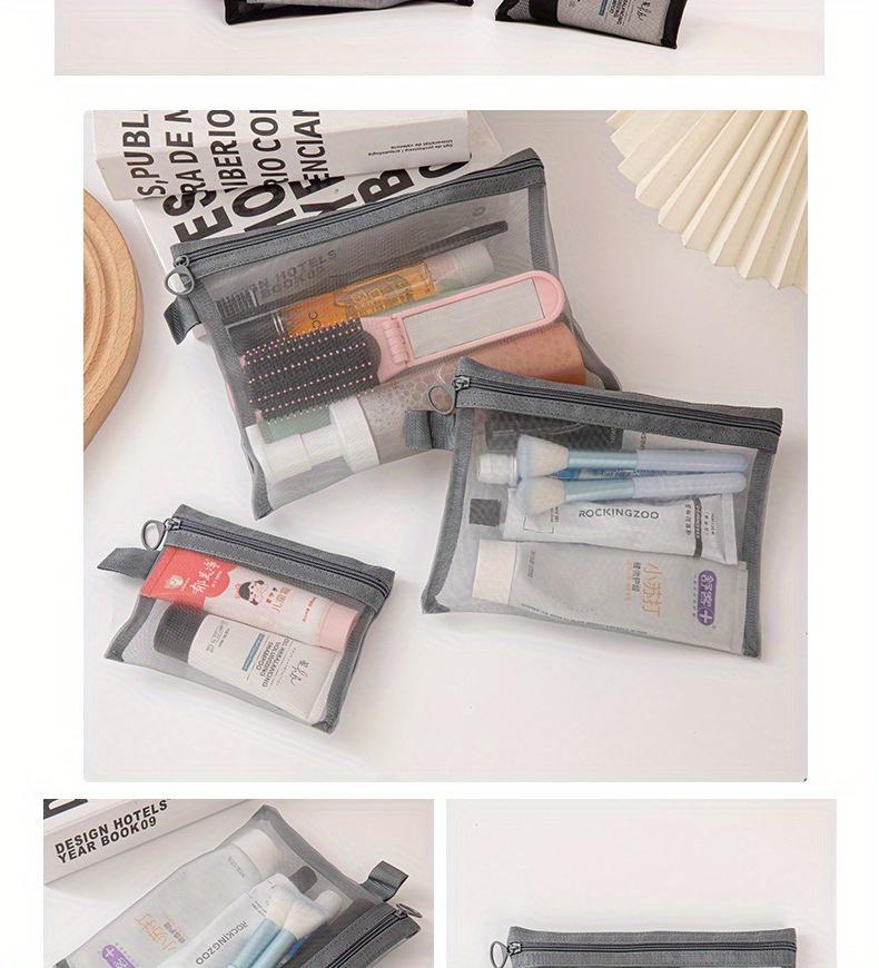 Large Medium Small Travel Makeup Bag Organizer, Transparent Mesh Large Capacity Lipstick Holder, Portable Simple Wash Kit Storage Bag