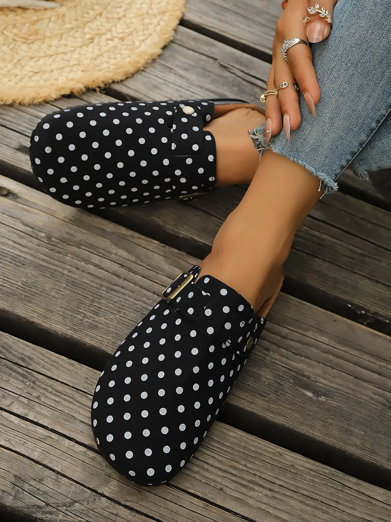 Vintage Geometric Pattern Slip-On Shoes, Cork Shock Absorption, Lightweight Anti-Slip, All-Season Home & Outdoor, Durable Breathable Casual Footwear