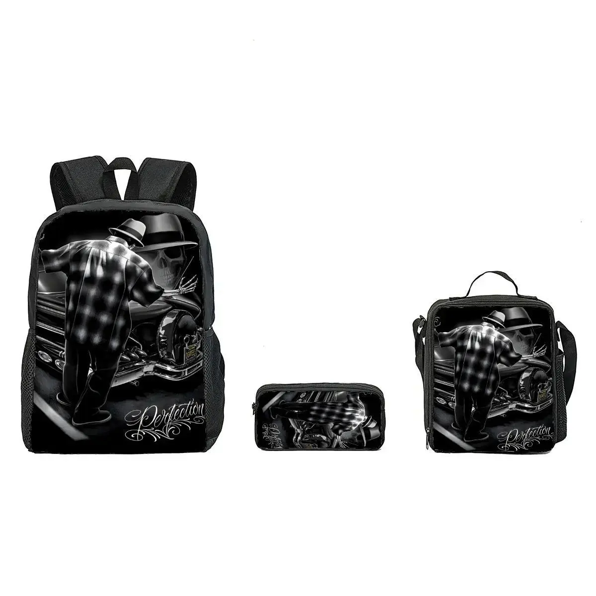 Lowrider Style Aztec Backpack for Teens, Vintage Cholo Streetwear Bookbag, Lightweight & Comfortable Urban Daypack for School & Laptops, Lightweight Casual Daypack, Portable Lightweight Backpack