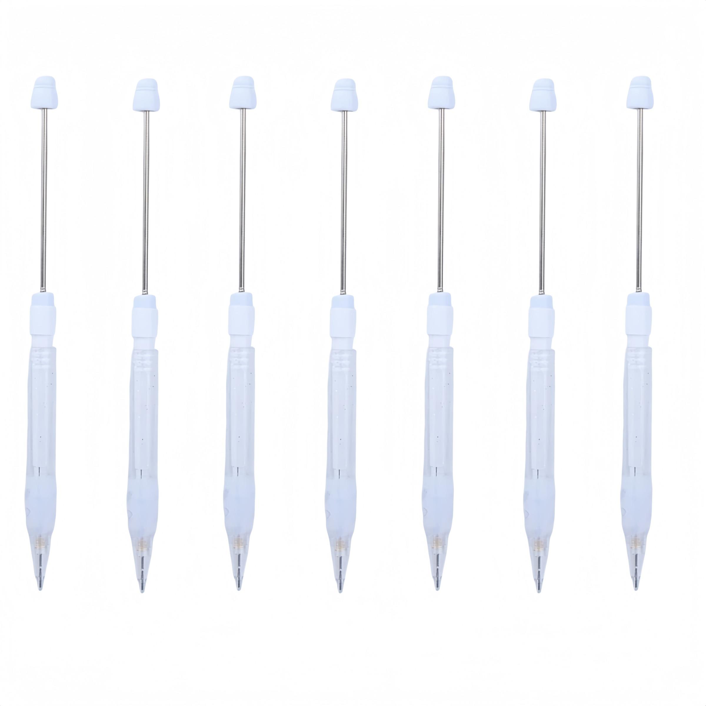 8pcs Rainbow DIY Beaded Pencils, Automatic Core Replacement No Sharpening, Drawing Writing Tool, Perfect Gift for Holidays Parties