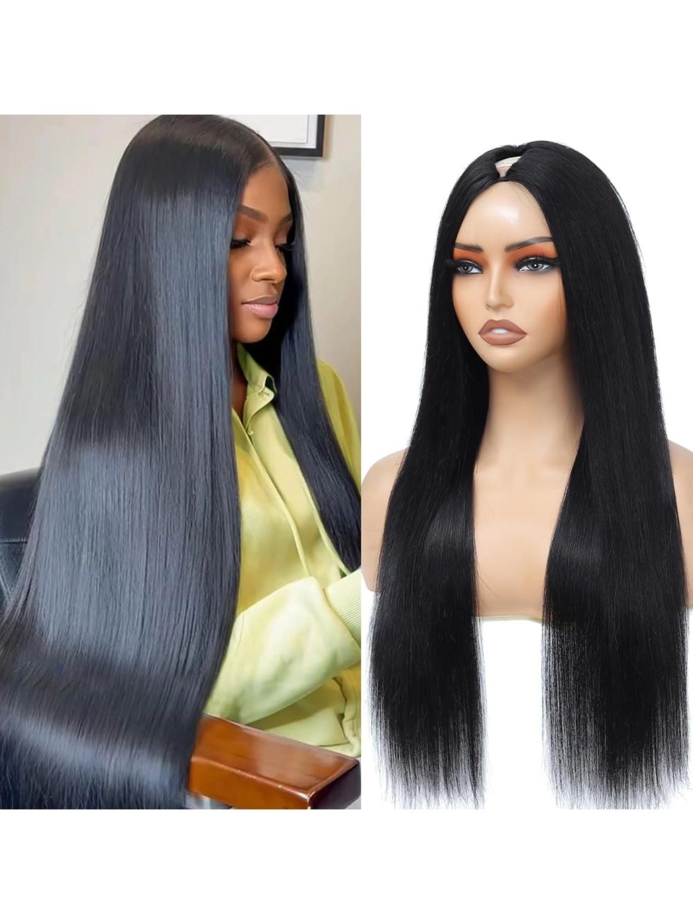 V Part Wigs Human Hair Straight V Shape Wigs for Black Women 