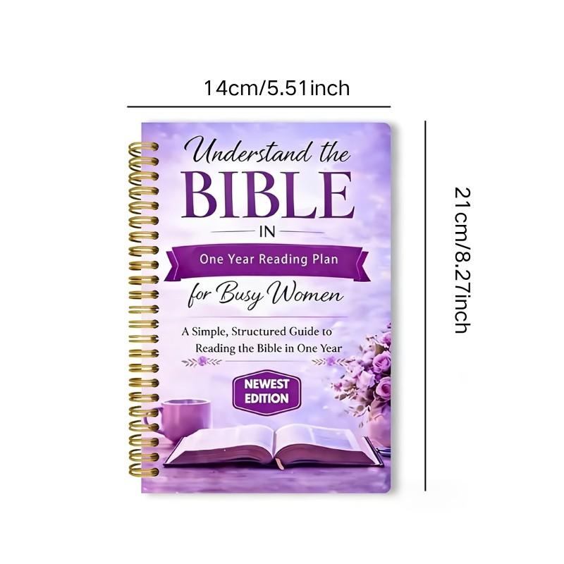 Christian Bible Reading Plan Book & Log, Portable Structured Daily Learning Journal, Ideal for Personal, Family, Group Use, Floral Design