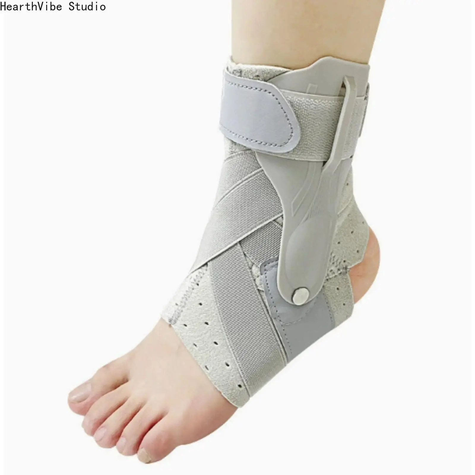 Rigid Ankle Brace for Men & Women, Adjustable Compression Ankle Support with Stabilizing Side Plates, Breathable Non-Slip Wrap, Secure Fit for Sprain Prevention, Basketball, Running, Gym & Sports Training