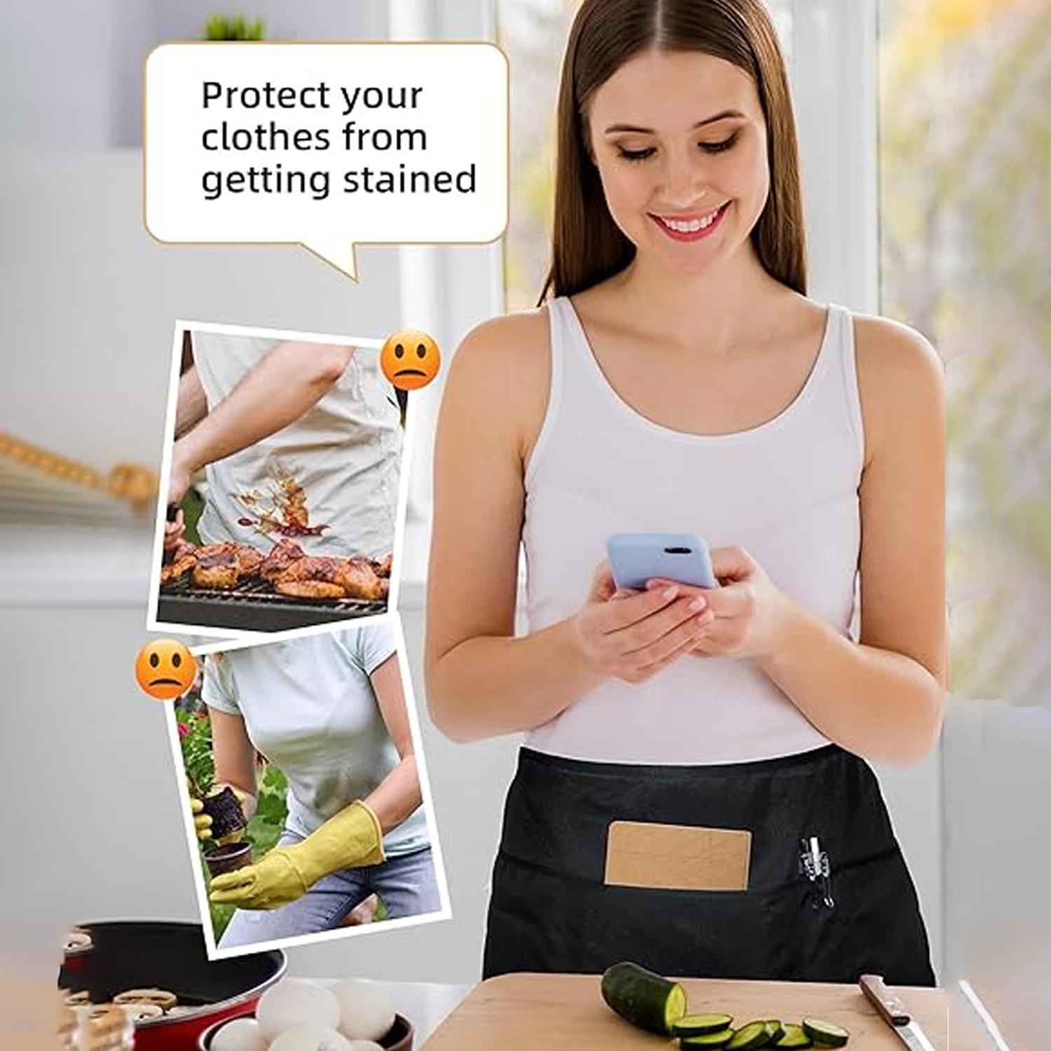 Waterproof Professional Cleaning Apron with 5 Pockets, Fashionable Casual Wear, High-Quality Fabric, Comfortable and Durable, All Seasons