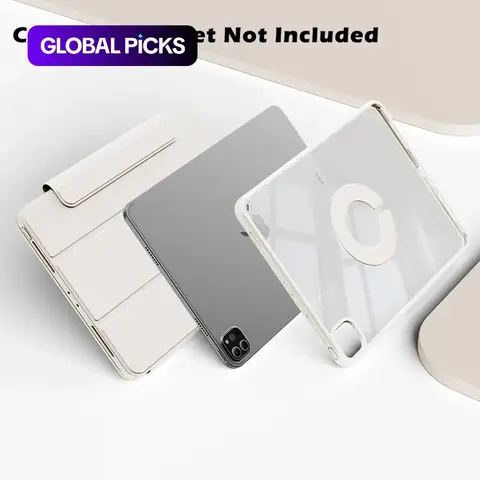 【Black Friday】KENKE Magnetic Detachable Rotatable Tablet Case, 360° Rotatable Tablet Protective Cover, Smart Tablet Protector for iPad 2025 A16, iPad 10th Gen, M4 Pro 11-inch, Pro 13, Mini 6/7, A17, Air M3, Air 8th Gen 2026, Air 4/5/6/7/8 (Case Only)