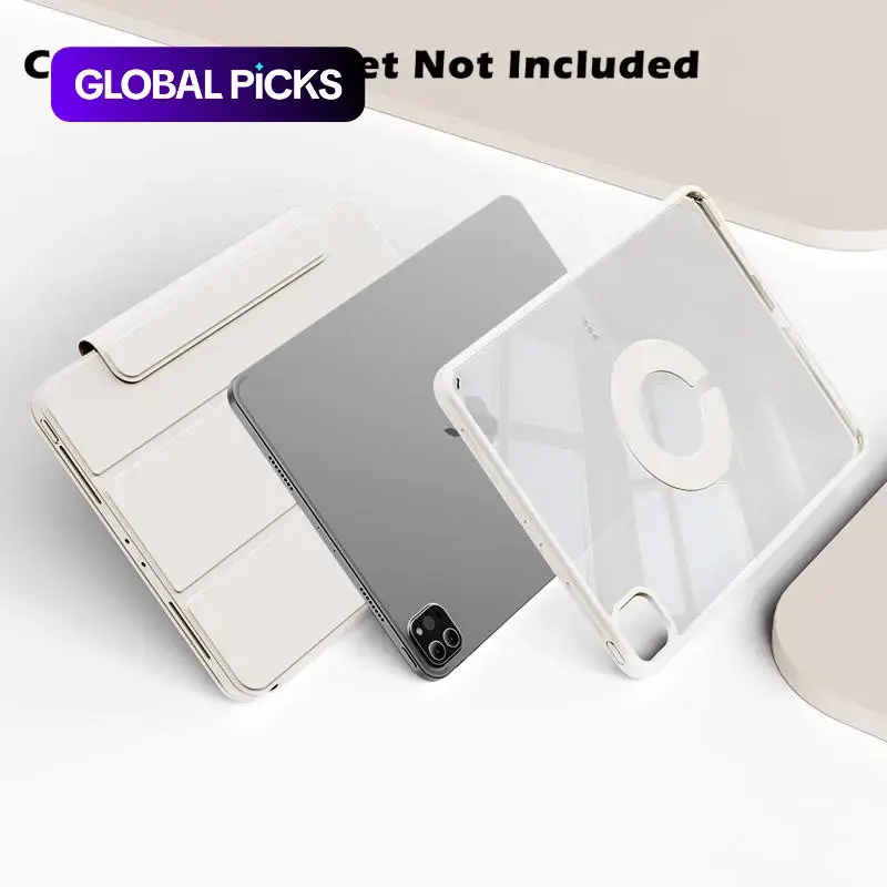 KENKE Magnetic Detachable Rotatable Durable Tablet Case, 360° Rotatable Tablet Protective Cover, Smart Tablet Protector for iPad 2025 A16 iPad 10th Gen M4 Pro 11-inch Pro 13 Mini 6/7 A17 Air M3 Air 8th gen 2026 Air 4 5 6 7 8
