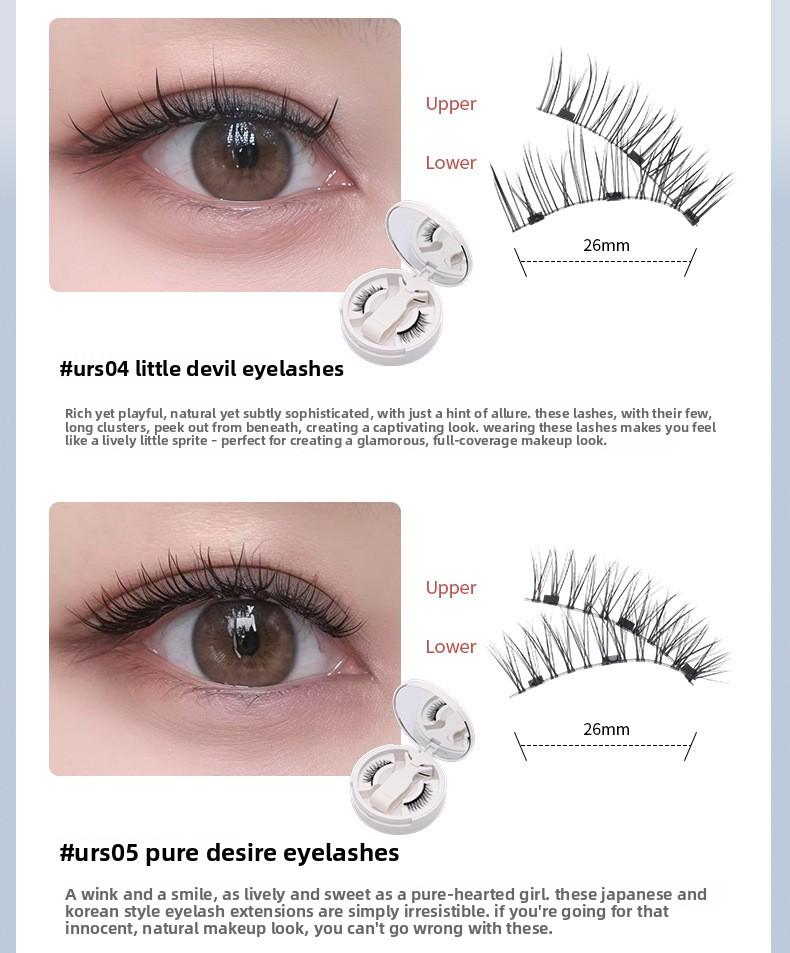 Fox Style Magnetic Eyelashes Natural Camellia Design 3D Thick Magnet Eyelashes No Glue Needed Waterproof Reusable for Women Girls