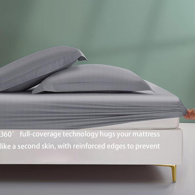 Grounding Fitted Sheet  5% Silver Fiber Fitted Earthing for Better Sleep  King Size