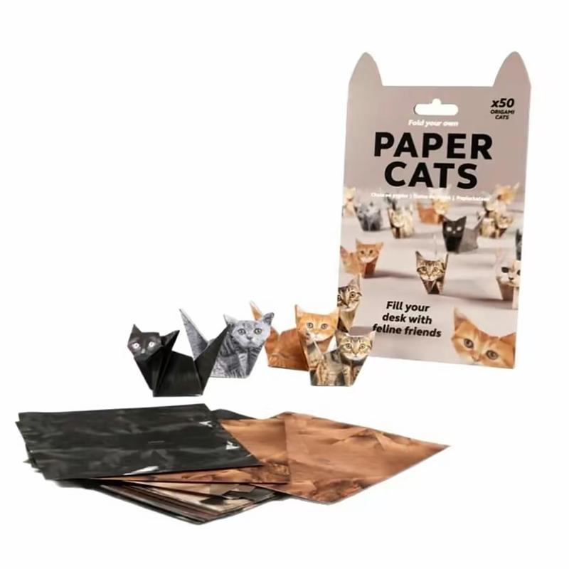 50 Pcs DIY Cat Dog Origami Set, Foldable 3D Cute Paper Craft Kit, Papercraft Figures, Handmade DIY Activity, Party Holiday Gift, Creative Christmas Present