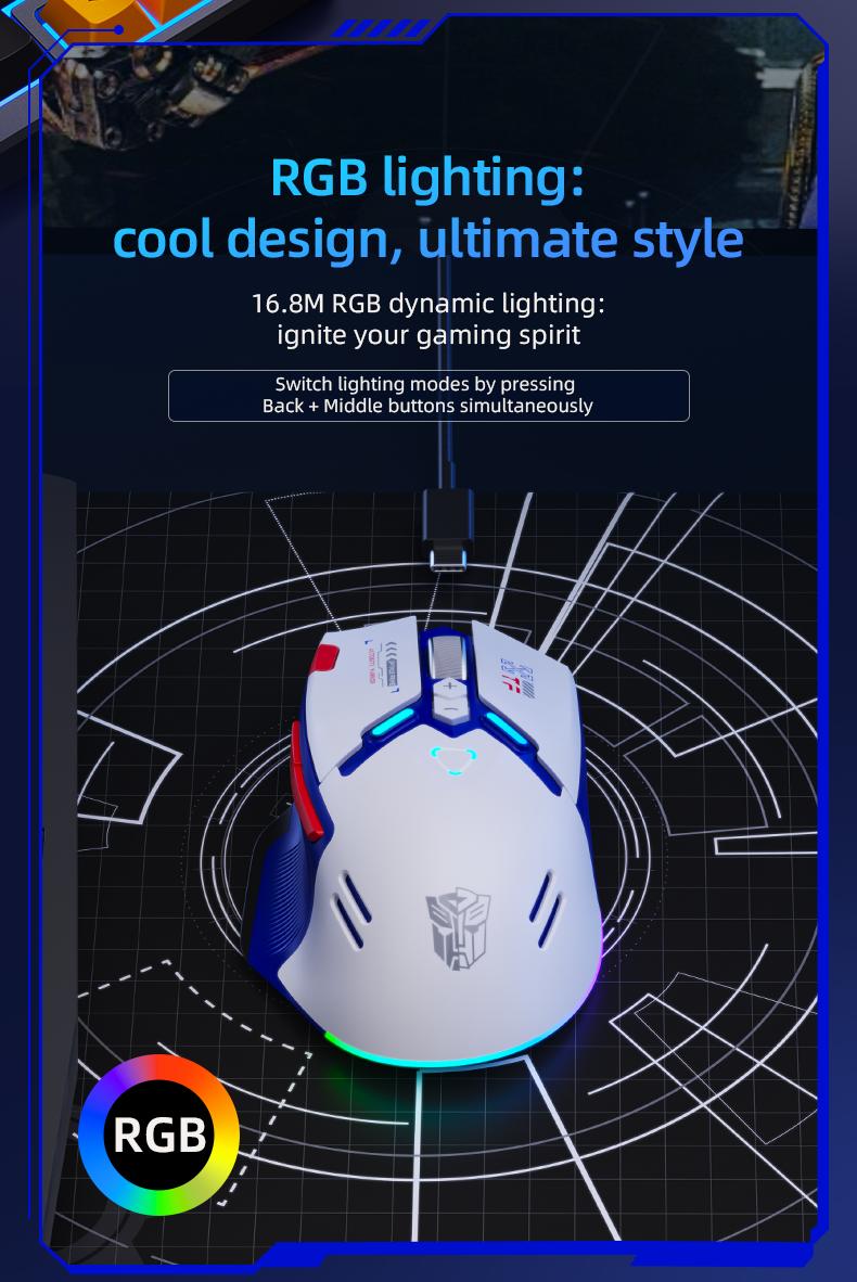 Transformers TF-GM01 wireless Bluetooth wired gaming mouse three-mode e-sports ergonomic macro rgb eating chicken lol/csgo desktop notebook universal unlimited Tactile