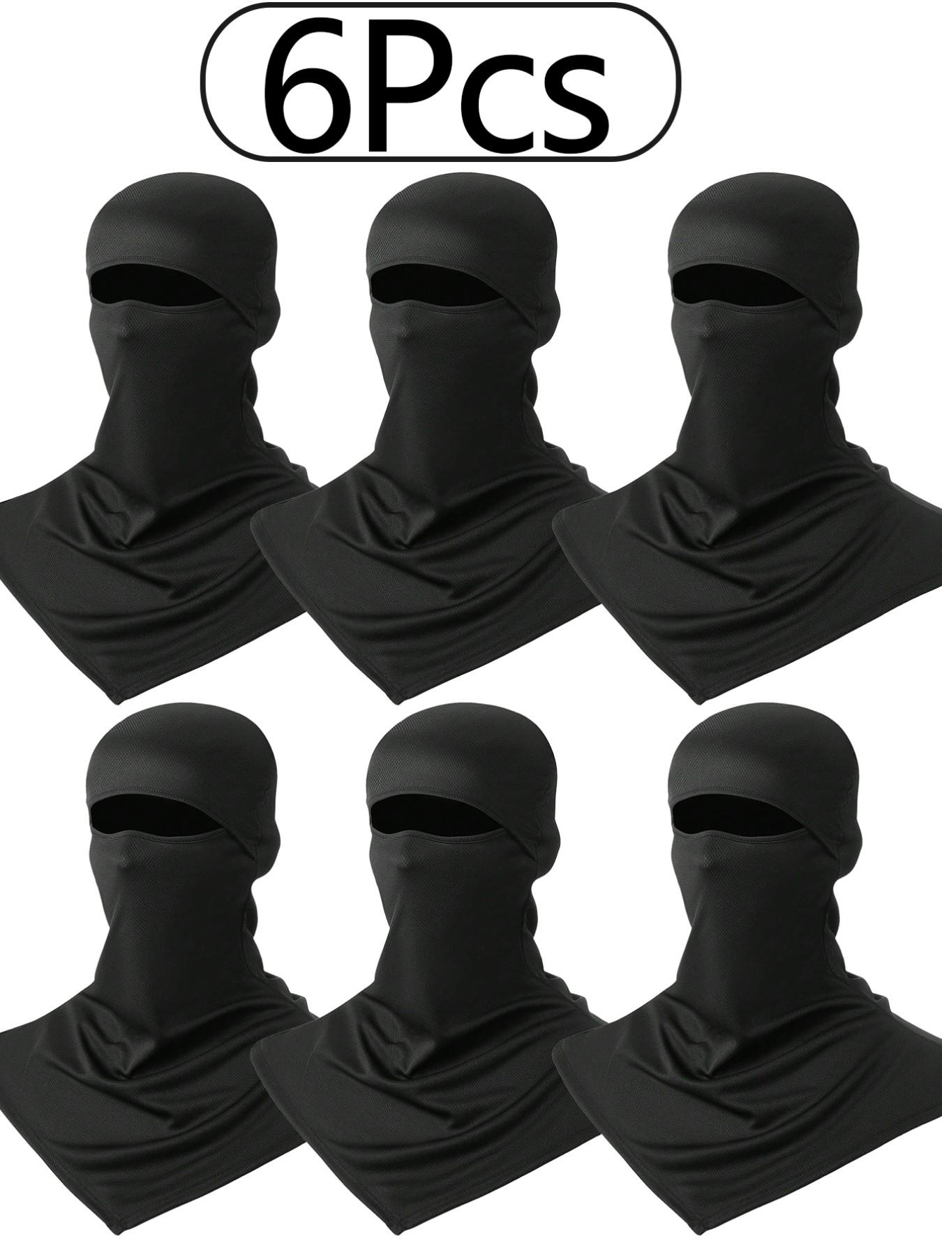 6 Pack Breathable Long-Length Full Face Mask for Men & Women, Sun Protection Quick-Dry Fishing Head Cover, Sweat-Absorbent Sports Balaclava